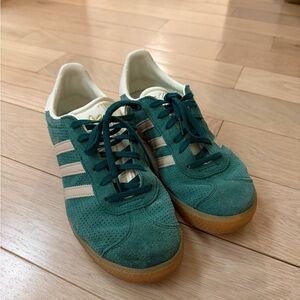 adidas Big Kids Suede Sneakers with Cream Stripes